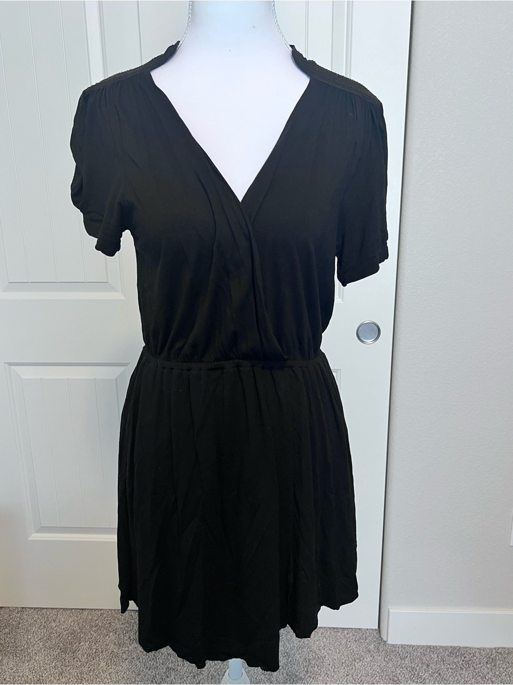 Free People Epaulet Military Shoulder Detail Wrap V Neck Plunge Tunic Dress XS/S